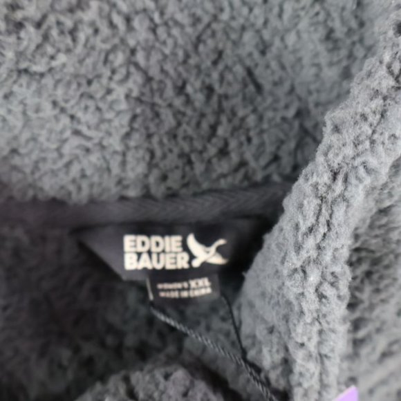 Eddie Bauer Jacket Womens XXL Gray Fleece Full Zip Outerwear Long Sleeve - Picture 6 of 7